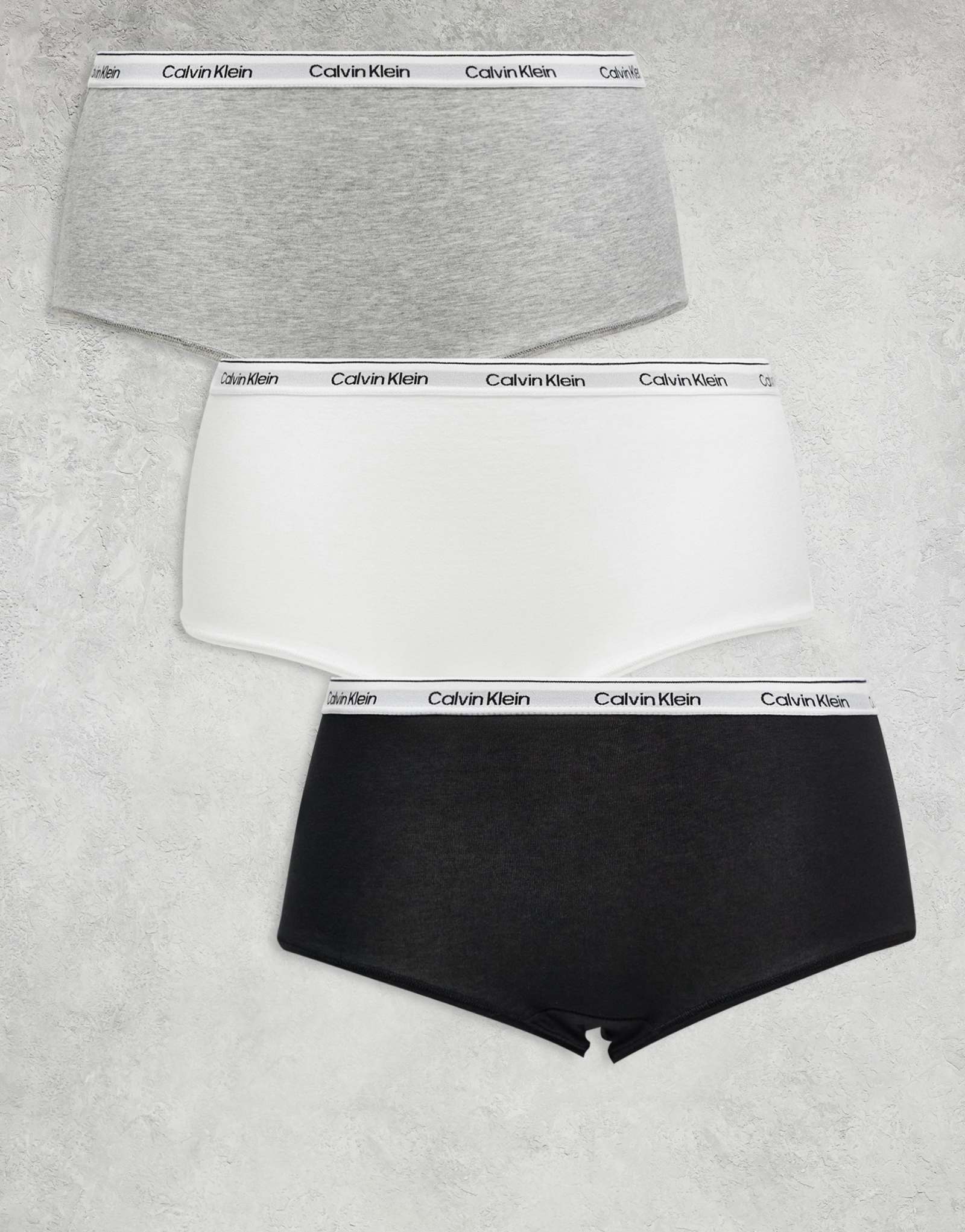 Шорты для мальчиков Calvin Klein Modern с логотипом, 3 шт., черные/белые/серые