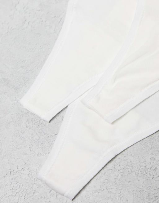 Calvin Klein Modern Logo 3 pack lingerie thongs in white, 3 of 4
