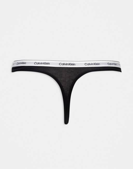 Calvin Klein Modern Logo 3 pack thong in black ASOS