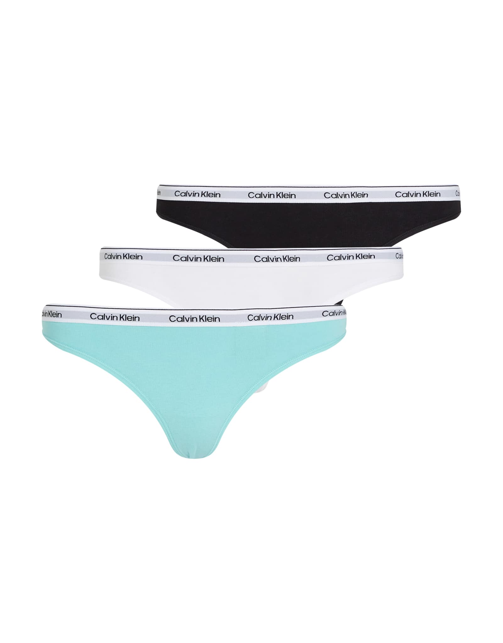 Стринги Calvin Klein Modern с логотипом, 3 упаковки, черные/белые/синие