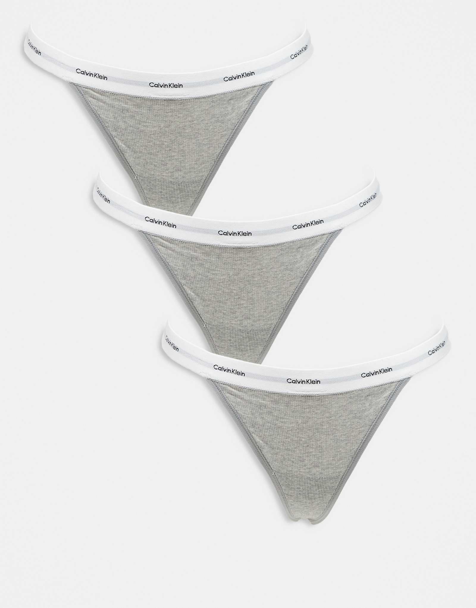 Стринги Calvin Klein Modern с логотипом, 3 упаковки, серого цвета