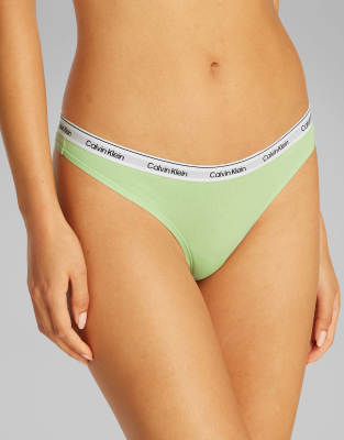 Calvin Klein Modern Logo 3 Pack Thongs In Multi