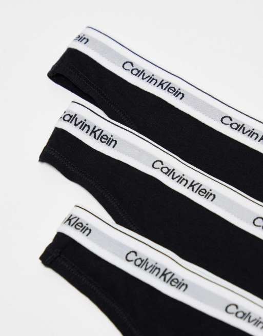 Calvin Klein – Modern Logo – 3er-Pack Tangas in Schwarz, 3 von 4