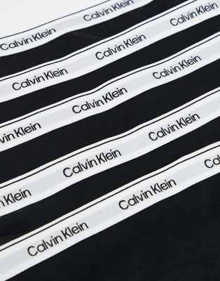 Calvin Klein Modern Logo 5 Pack Bikini Briefs In Black