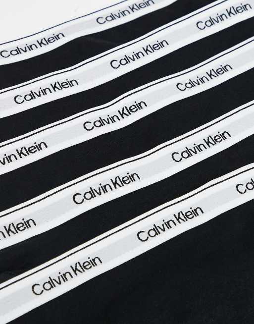 Calvin Klein – Modern Logo – 5er-Pack Bikini-Cut-Slips in Schwarz, 2 von 3
