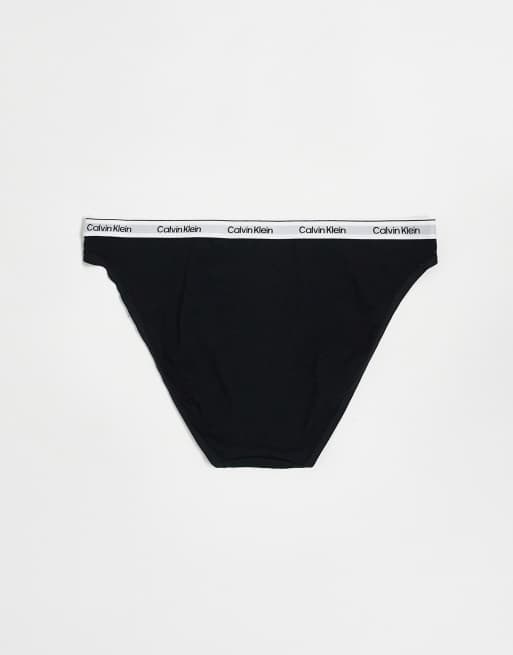 Calvin Klein – Modern Logo – 5er-Pack Bikini-Cut-Slips in Schwarz, 3 von 3