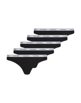 Calvin Klein - Modern Logo - 5er-Pack Tangas in Schwarz-Bunt