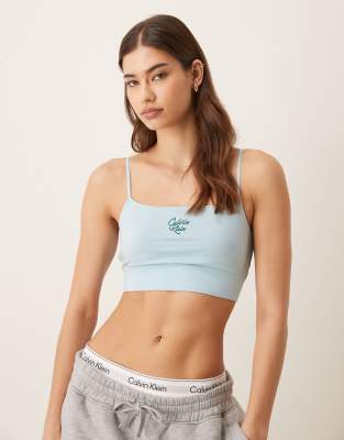 Calvin Klein - Modern Logo - Bustier in Blassblau mit Aufnäher