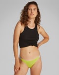 [Calvin Klein] Calvin Klein Modern Logo dipped lingerie thong in lime yellow XS Kewl Lime