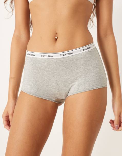Calvin Klein - Modern Logo - Grå boy-shorts med mellemhøj talje - view 1