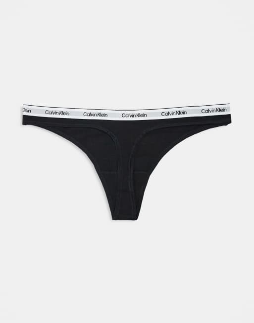 Calvin Klein - Modern Logo - Lot de 3 strings avec logo à la taille - Fauve/gris/noir, 2 de 3