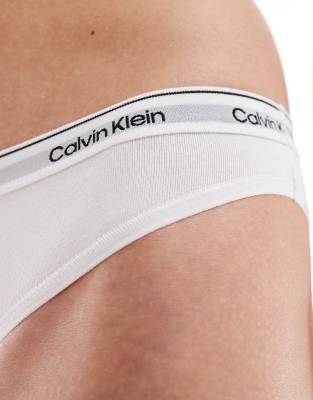 Calvin Klein Modern Logo Low Rise Bikini Brief In White