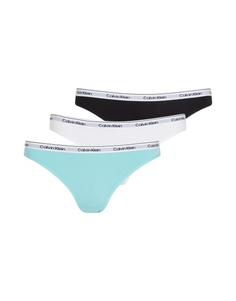 Calvin Klein - Modern Logo - Pakke med 3 bikinibriefs i sort/hvid/blå - view 1