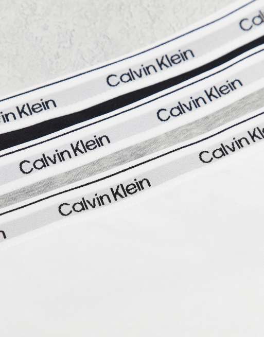 Calvin Klein - Modern Logo - Pakke med 3 par boyshorts med boksershorts-design i sort/hvid/grå, 3 af 3