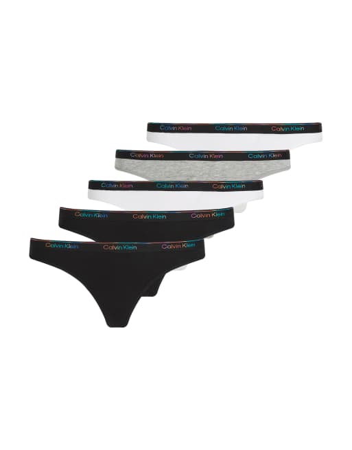 Calvin Klein - Modern Logo - Set van 5 strings in zwart/wit/grijs