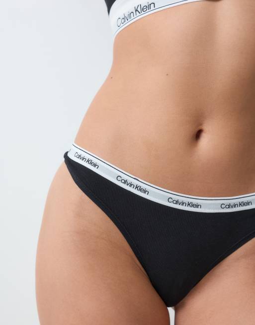 Calvin Klein - Modern Logo - String met lage taille in zwart, 3 van 4