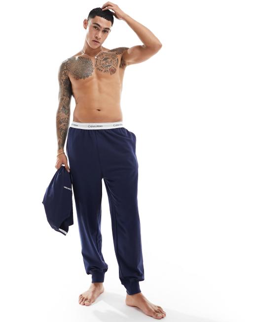 Calvin Klein – Modern – Lounge-Jogginghose in Blau aus Baumwolle 