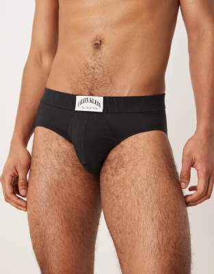 Modern Rib - Hüftslip in Schwarz Schwarz 48