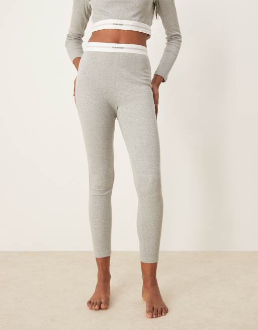 High Waisted Ck Leggings Grey Calvin Klein Legging Femme GWS3L605