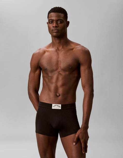 Calvin Klein - Modern - Sorte ribstrikkede boksershorts - view 1