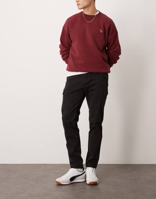 Calvin Klein - Modern - Sorte tapered cargobukser i twill 
