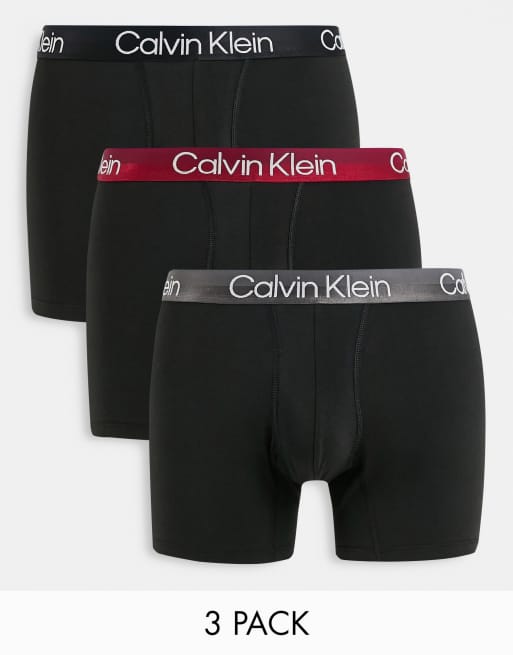 Calvin Klein Modern Logo Briefs 3 Pack In Black