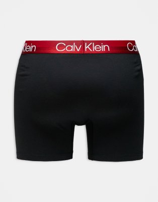 Calvin Klein Modern Structure 3 Pack Boxer Briefs In Black