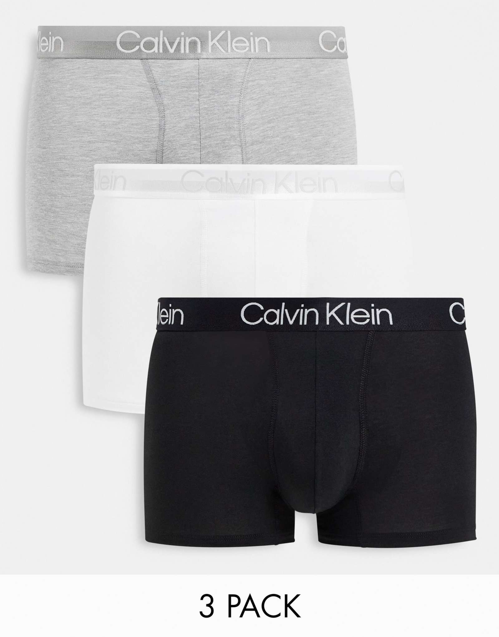 Плавки Calvin Klein Modern Structure из 3-х упаковок черного/белого/серого цвета