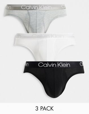 Calvin Klein Modern Structure 3 pack hip briefs - ASOS Price Checker