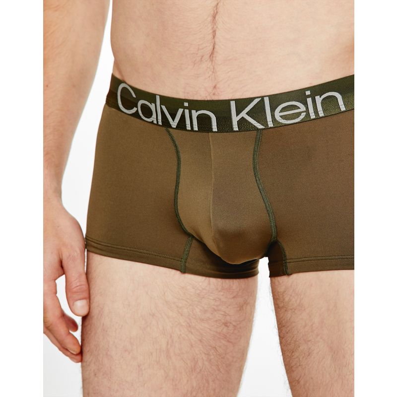 D3BtY  Calvin Klein - Modern Structure - Boxer aderenti a vita bassa verdi