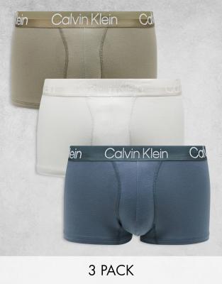 Calvin Klein - Modern Structure - Confezione da 3 boxer aderenti in cotone multicolore