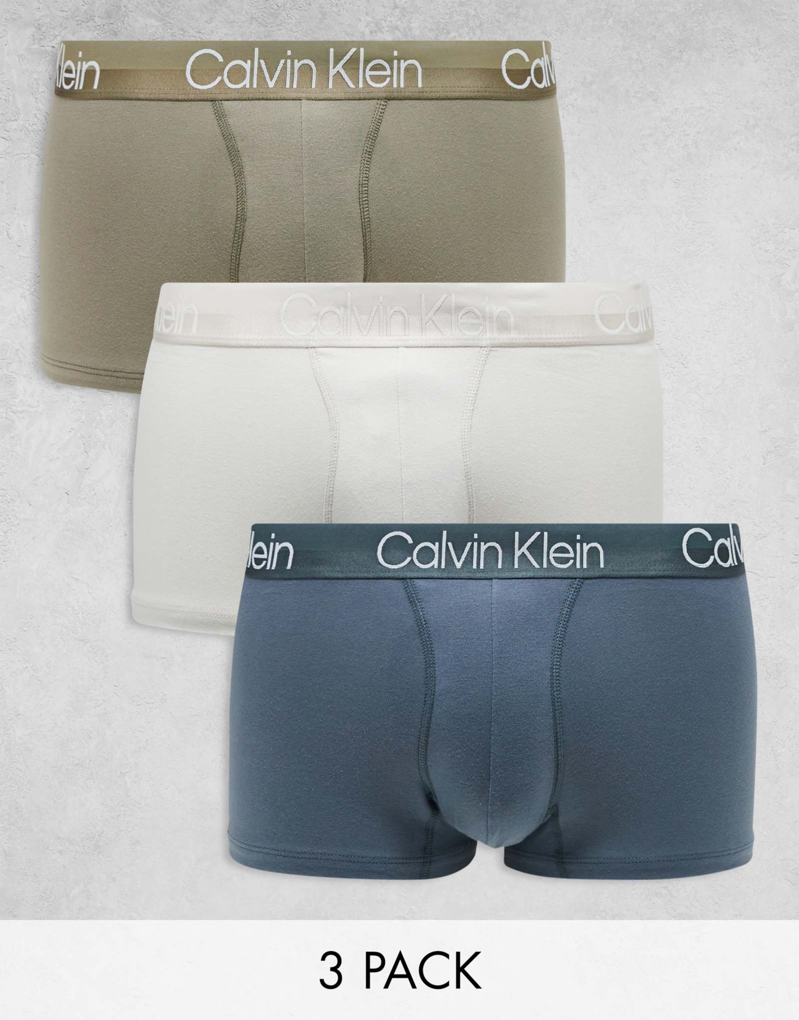 Хлопчатобумажные трусы Calvin Klein modern structure, 3 упаковки в мульти-упаковке