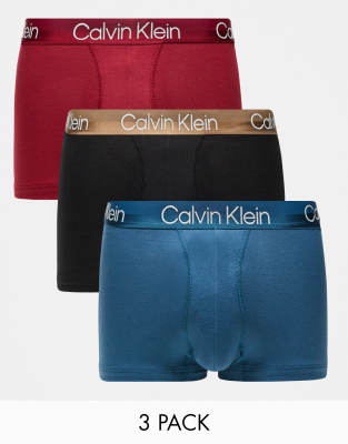 Calvin Klein modern structure cotton trunks 3 pack in multi