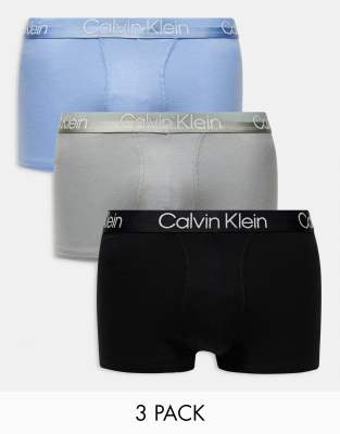 Calvin Klein modern structure cotton trunks 3 pack in multi