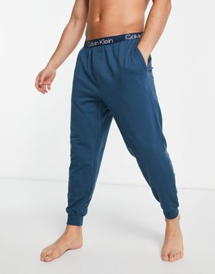 Calvin Klein modern structure lounge joggers in dark blue- co-ord