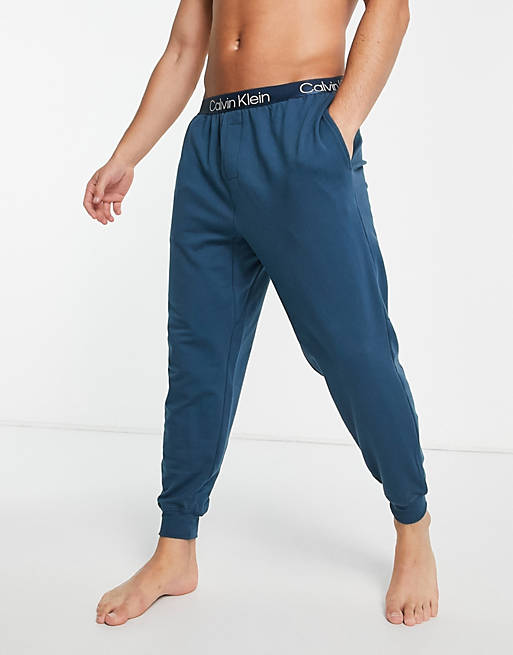 Calvin Klein modern structure lounge joggers in dark blue- co-ord | ASOS