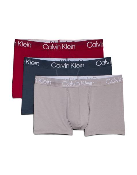 Calvin Klein - Modern Structure - Pakke med 3 par boksershorts i marineblå/rød/grå - view 1