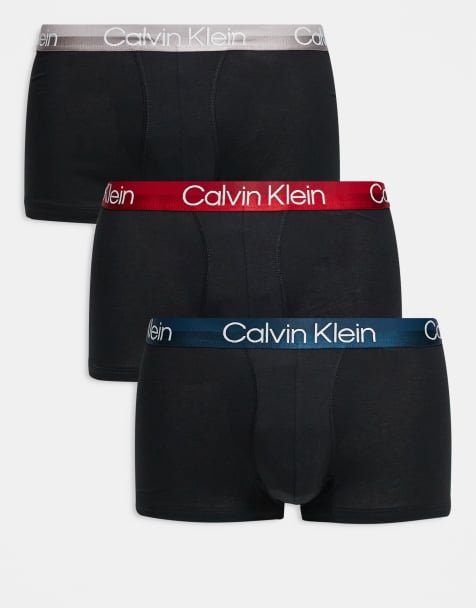 Calvin Klein - Modern Structure - Set van 3 boxershorts met gekleurde tailleband in zwart - view 1