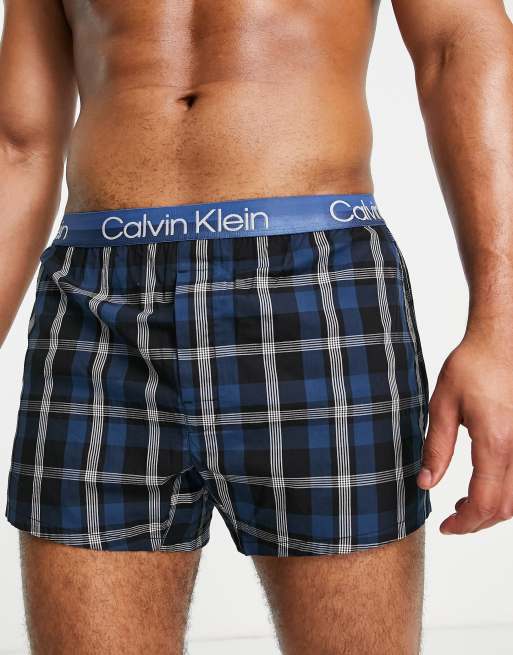 Calvin Klein modern structure sleep boxers in black print ASOS