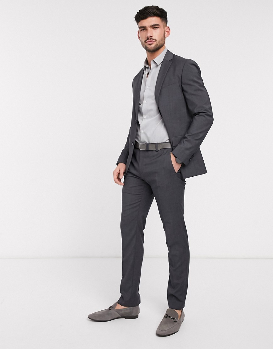 Calvin Klein modern textuerd suit trousers-Grey