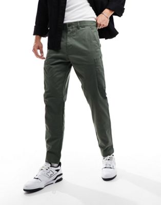 Calvin Klein modern twill tapered cargo trousers in dark grey