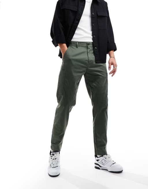 Calvin Klein modern twill tapered cargo trousers in dark grey