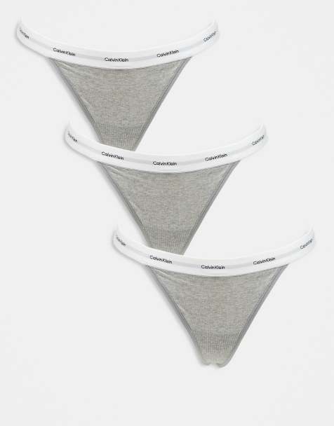 Calvin Klein Modern Logo 3 pack thongs in grey