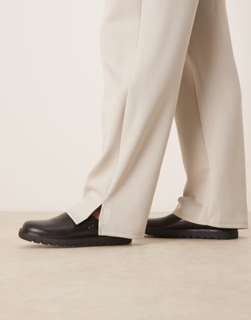 Calvin Klein molded slip on mules in black, 2 of 4
