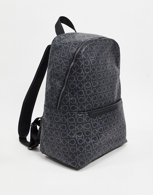 Calvin Klein Mono all over logo backpack in black