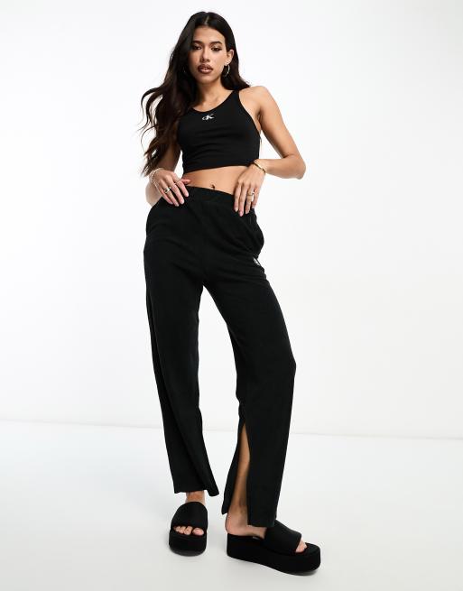 Monogram Logo Wide Leg Sweatpants