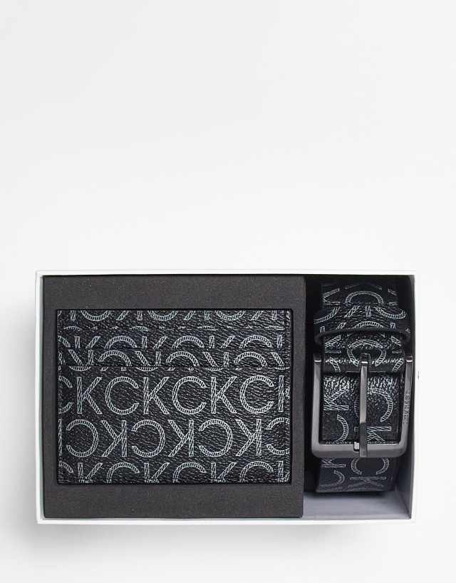 Calvin Klein monogram belt and cardholder gift pack