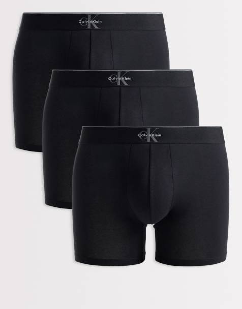 Calvin Klein Monogram Cotton 3 pack boxer briefs in black - view 1