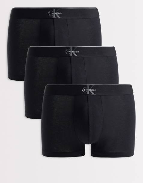 Calvin Klein Monogram Cotton 3 pack trunks in black - view 1