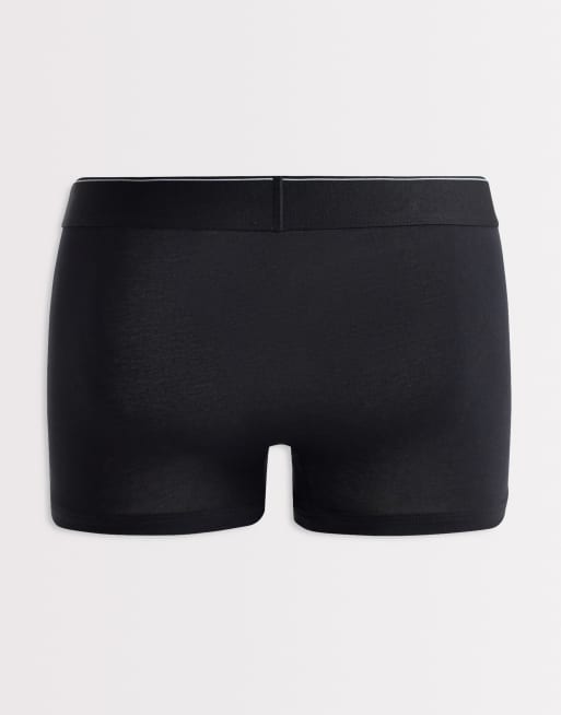 Calvin Klein Monogram Cotton mix 3 pack trunks in black, 3 of 3